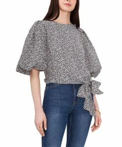 Vince Camuto Women's 3/4 Bubble Sleeve Tie Front Blouse