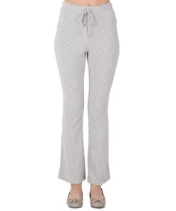 Black Tape Women's Brushed Rib-Knit Straight-Leg Sweatpants