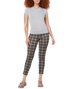 Black Tape Women's Check Pull-On Cropped-Ankle Trousers