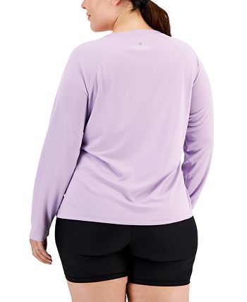 Plus Size Crewneck Long-Sleeve T-Shirt, Created For Macy's ID Ideology Plus Size Crewneck Long-Sleeve T-Shirt, Created For Macy's -CeCe cloth-shop