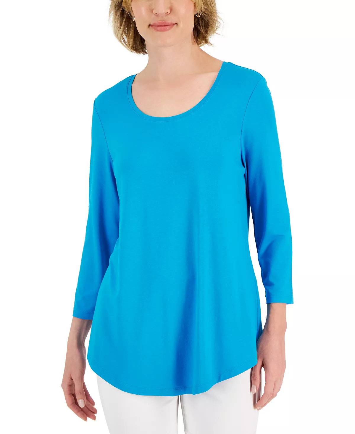 3/4-Sleeve Solid Tunic Top, Created For Macy's JM Collection 3/4-Sleeve Solid Tunic Top, Created For Macy's -CeCe cloth-shop