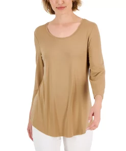 JM Collection 3/4-Sleeve Solid Tunic Top, Created For Macy's 8 JM Collection 3/4-Sleeve Solid Tunic Top, Created For Macy's -CeCe cloth-shop 22718218 fpx