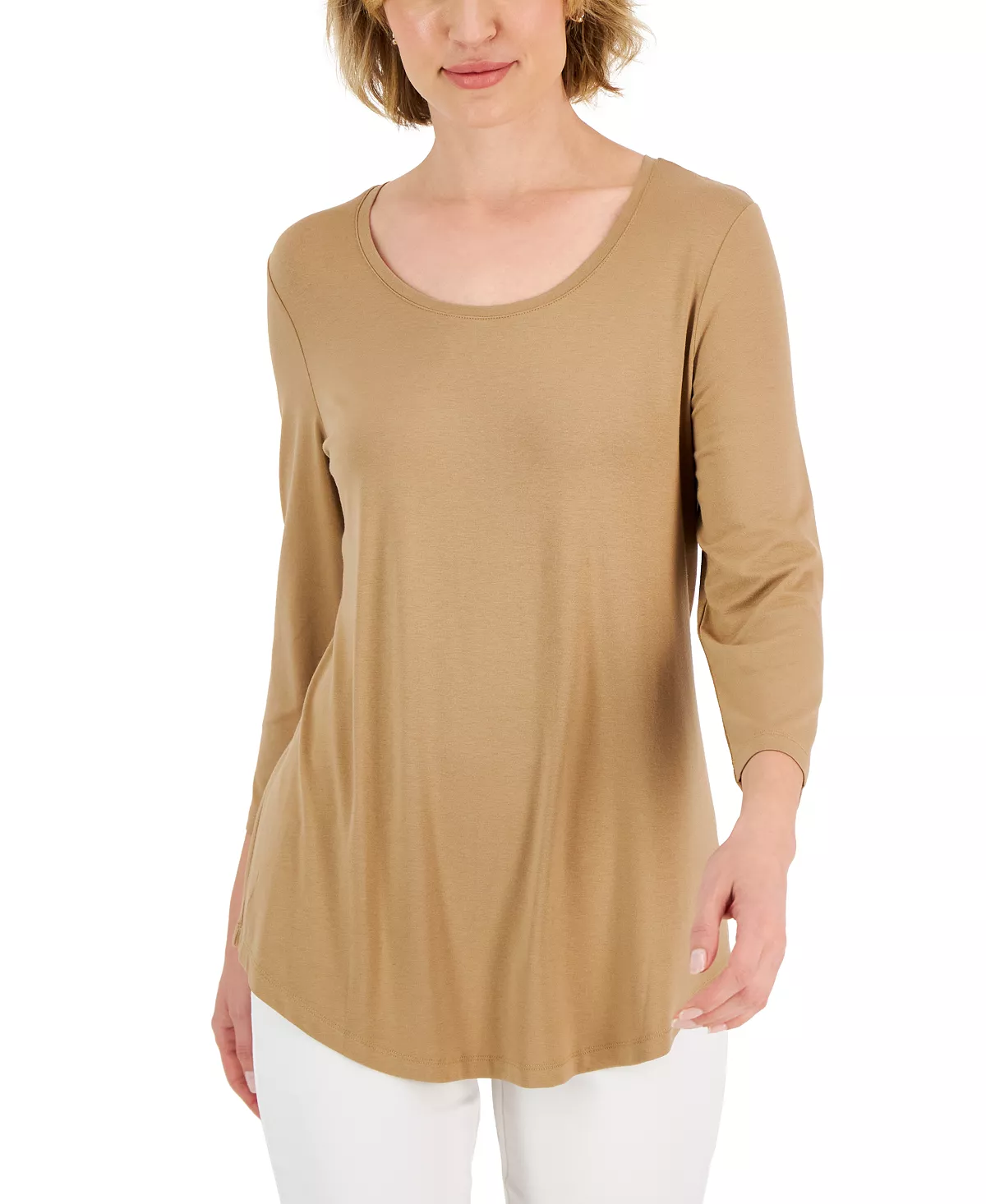 3/4-Sleeve Solid Tunic Top, Created For Macy's JM Collection 3/4-Sleeve Solid Tunic Top, Created For Macy's -CeCe cloth-shop