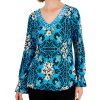 JM Collection Women's Savannah Stencil Rhinestone-Studded Tunic, Created For Macy's