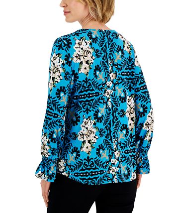 Women's Savannah Stencil Rhinestone-Studded Tunic, Created For Macy's JM Collection Women's Savannah Stencil Rhinestone-Studded Tunic, Created For Macy's -CeCe cloth-shop