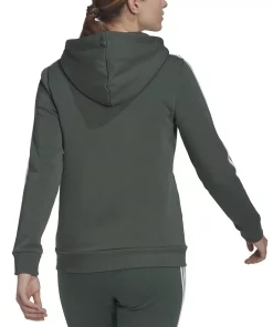 ADIDAS Women's 3-Stripe Cotton Fleece Full-Zip Sweatshirt -CeCe cloth-shop 22719037 fpx