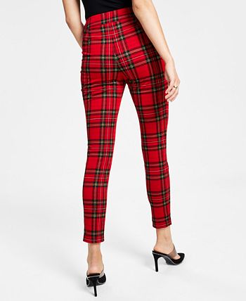 Bar III Women's Plaid High Rise Pull-On Leggings, Created For Macy's 2 Bar III Women's Plaid High Rise Pull-On Leggings, Created For Macy's - Image 2