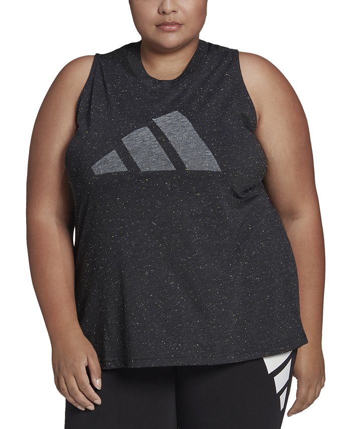 Plus Size Sleeveless Logo-Front Tank Top ADIDAS Plus Size Sleeveless Logo-Front Tank Top -CeCe cloth-shop