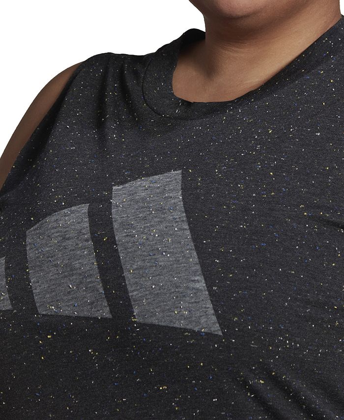 Plus Size Sleeveless Logo-Front Tank Top ADIDAS Plus Size Sleeveless Logo-Front Tank Top -CeCe cloth-shop
