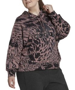 ADIDAS Plus Size Printed Cotton Long-Sleeve Hoodie -CeCe cloth-shop 22723003 fpx