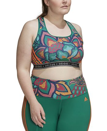 Plus Size Farm Rio Printed Medium-Impact Sport Bra ADIDAS Plus Size Farm Rio Printed Medium-Impact Sport Bra -CeCe cloth-shop
