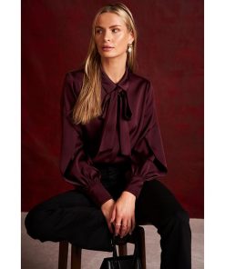 CeCe Women's Long Sleeve Button-Up Bow Blouse -CeCe cloth-shop 22724126 fpx 1