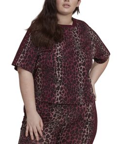 ADIDAS Plus Size Leopard-Print Cotton T-Shirt