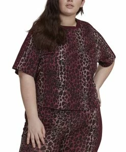 ADIDAS Plus Size Leopard-Print Cotton T-Shirt