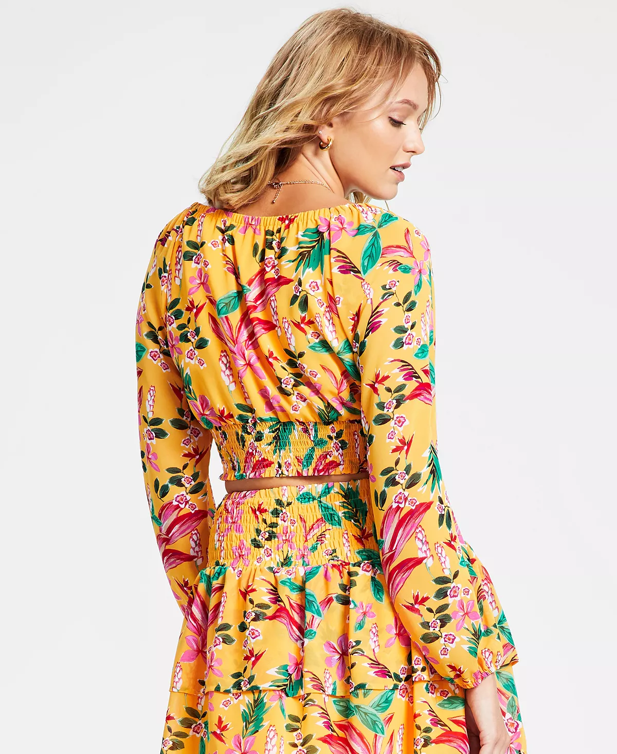 Bar III Women's Printed Long-Sleeve Scoop-Neck Top, Created For Macy's - Image 3