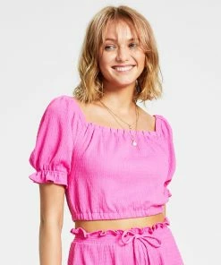 Bar III Women's Square-Neck Crop Top, Created For Macy's