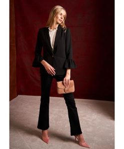 CeCe Women's Ruffle Sleeve Welt Pocket Blazer -CeCe cloth-shop 22729284 fpx