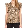Michael Kors Women's Wildcat Printed Ruffled Top