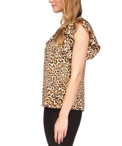 Michael Kors Women's Wildcat Printed Ruffled Top -CeCe cloth-shop 22731338 fpx