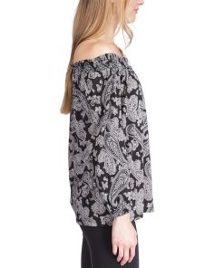 Michael Kors Women's Paisley Off-The-Shoulder Top -CeCe cloth-shop 22732684 fpx