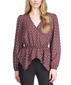 Michael Kors Foulard-Print Handkerchief-Hem Top