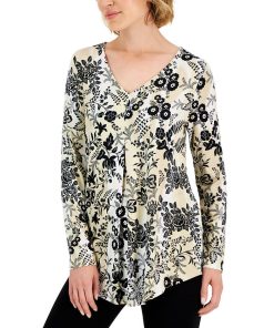 JM Collection Women's Ethereal Folk Printed Tunic, Created For Macy's