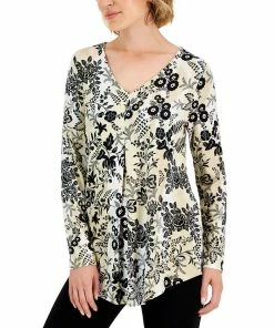JM Collection Women's Ethereal Folk Printed Tunic, Created For Macy's