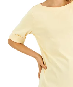 Karen Scott Cotton Boat-Neck Top, Created For Macy's -CeCe cloth-shop 22740368 fpx