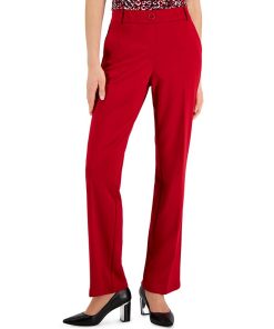 Kasper Women's Faux-Fly Pull-On Wide-Leg Pants