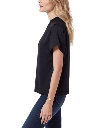 Leona Braided Neckline Short Sleeve Blouse Sam Edelman Leona Braided Neckline Short Sleeve Blouse -CeCe cloth-shop