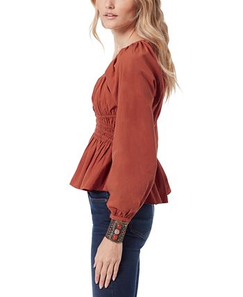 Cilian Cotton Smocked Bustier Blouse Sam Edelman Cilian Cotton Smocked Bustier Blouse -CeCe cloth-shop