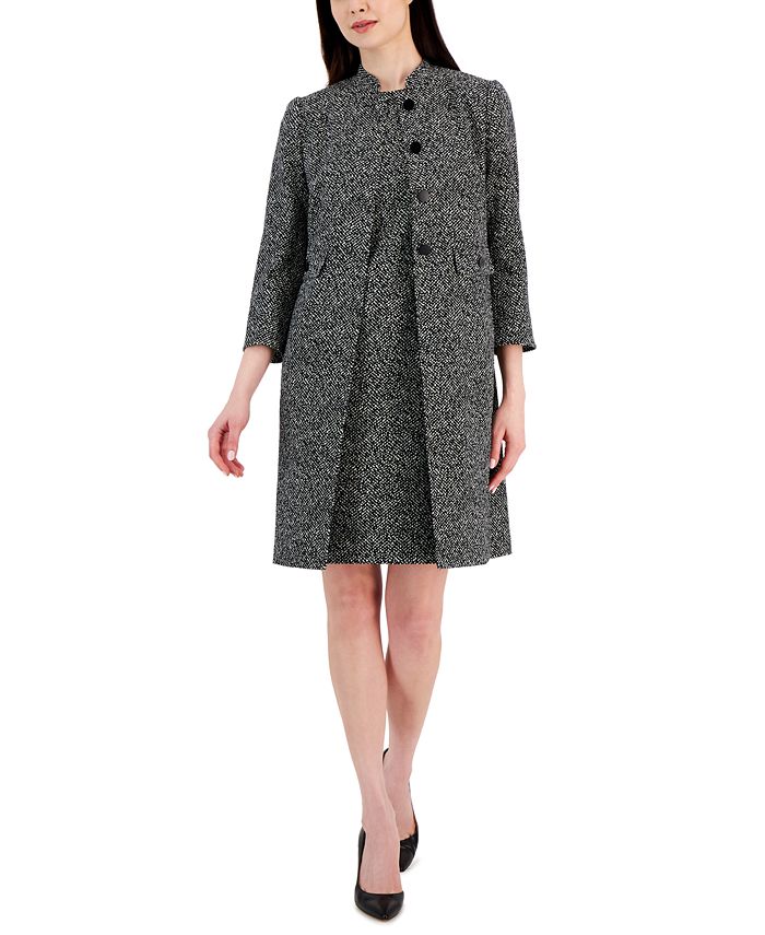 Women's Audrey Hepburn Jacquard Topper Jacket Anne Klein Women's Audrey Hepburn Jacquard Topper Jacket -CeCe cloth-shop
