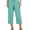 Charter Club Women's Linen Gingham Cropped Pull-On Pants, Created For Macy's