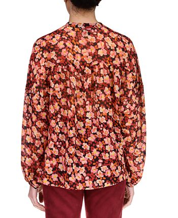 Floral Button Front Yoke Tie Blouse Sanctuary Floral Button Front Yoke Tie Blouse -CeCe cloth-shop