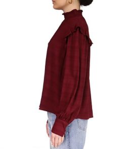 Sanctuary Mock Neck Ruffle Shoulder Blouse -CeCe cloth-shop 22782316 fpx