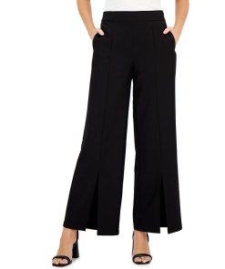 INC International Concepts Women's High-Rise Front-Slit Flare-Leg Pants, Created For Macy's