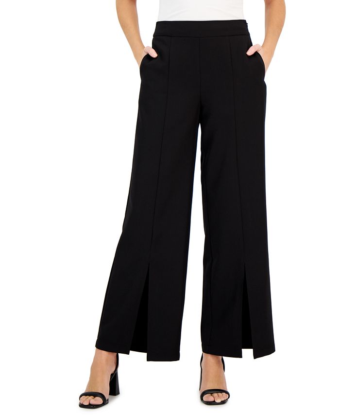 Women's High-Rise Front-Slit Flare-Leg Pants, Created For Macy's INC International Concepts Women's High-Rise Front-Slit Flare-Leg Pants, Created For Macy's -CeCe cloth-shop