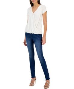 INC International Concepts Women's Draped Surplice Top, Created For Macy's -CeCe cloth-shop 22783883 fpx