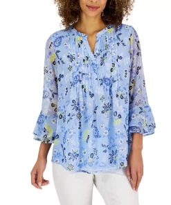 Charter Club Women's Paisley Pintuck Top, Created For Macy's -CeCe cloth-shop 22793205 fpx