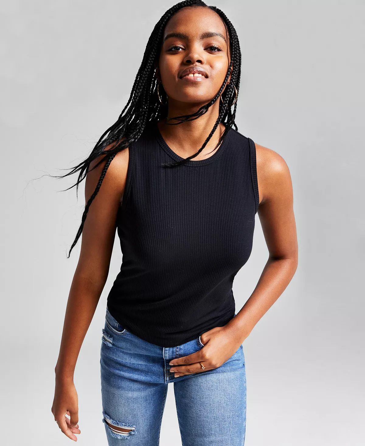 Women's Ribbed Sleeveless Crew-Neck Top And Now This Women's Ribbed Sleeveless Crew-Neck Top -CeCe cloth-shop