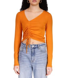 Sanctuary Women's Stunner Asymmetric Ruched Cropped Top