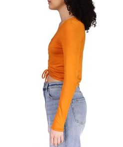 Sanctuary Women's Stunner Asymmetric Ruched Cropped Top -CeCe cloth-shop 22795525 fpx