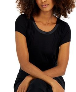 Alfani Women's Satin-Trim Scoop-Neck Top, Created For Macy's -CeCe cloth-shop 22800818 fpx