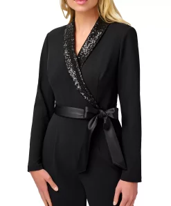 Adrianna Papell Women's Sequined-Collar Tuxedo Jumpsuit -CeCe cloth-shop 22801036 fpx
