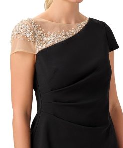 Adrianna Papell Women's Mixed-Media Embellished Top