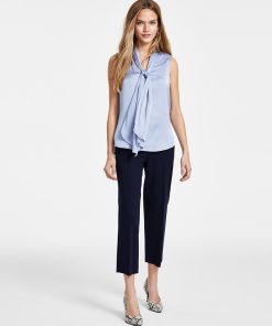 Bar III Women's Sleeveless Bow-Tie Blouse, Created For Macy's