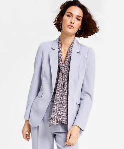 Bar III Women's Textured Crepe Single-Button Blazer, Created For Macy's