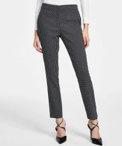 Bar III Women's Mid-Rise Jacquard Ankle Pants, Created For Macy's