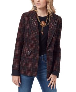 Sam Edelman Women's Margot Embellished Plaid Blazer