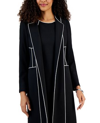 Women's Long Sleeve Seamed Topper Jacket Kasper Women's Long Sleeve Seamed Topper Jacket -CeCe cloth-shop